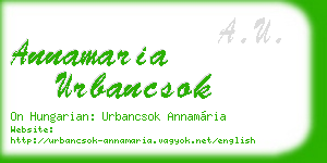 annamaria urbancsok business card
